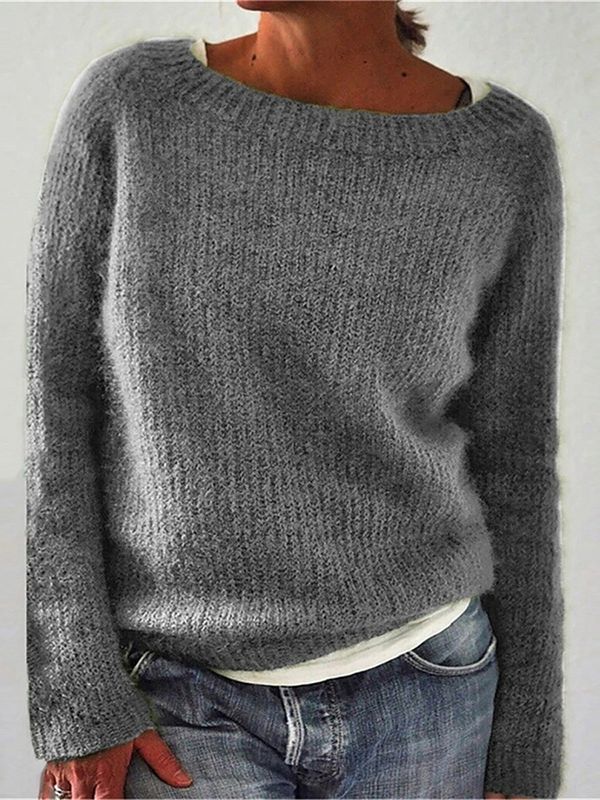 Women's Solid Color Static Version Basic Style Sweaters
