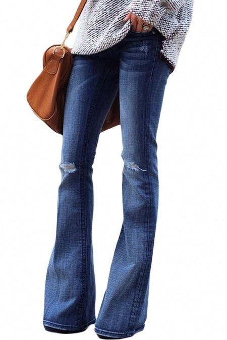 Beautiful Charming Trendy Major Denim Bell-bottom Jeans