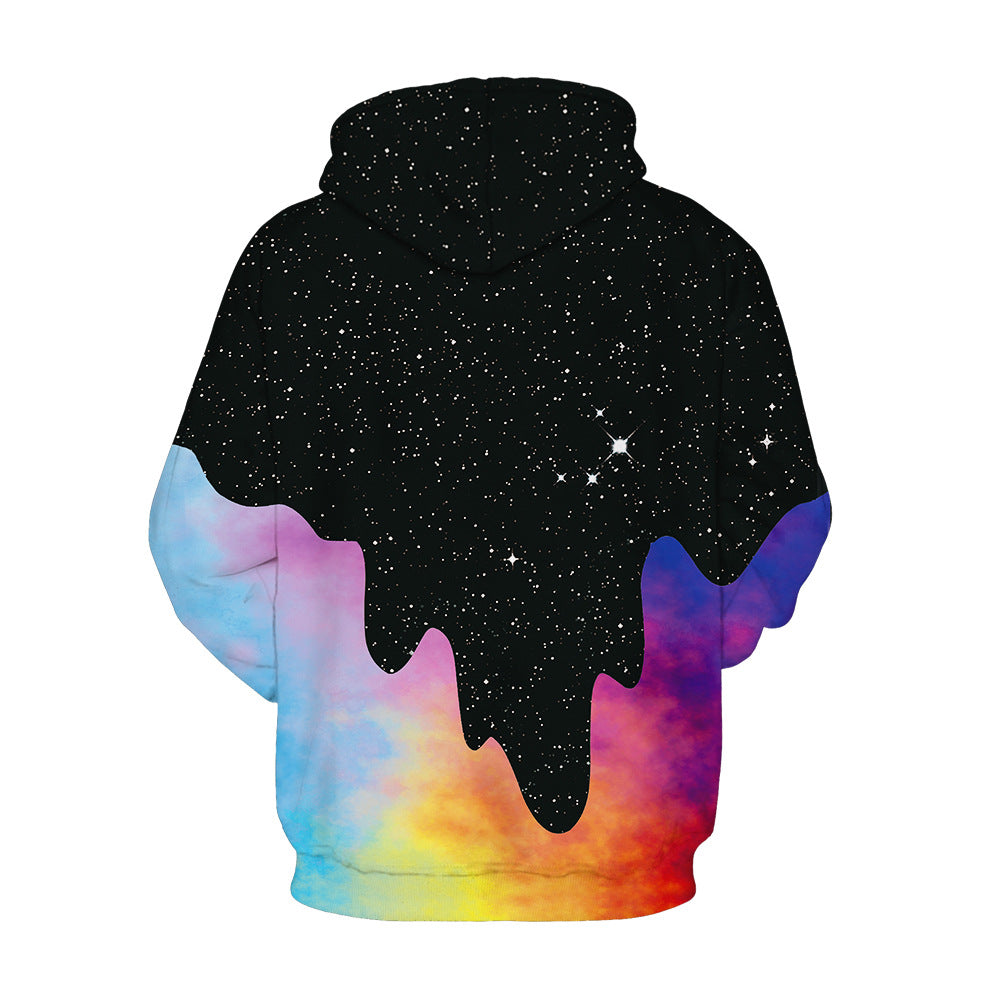 Starry Sky Color Digital Printed Hoodie Couple Sweaters