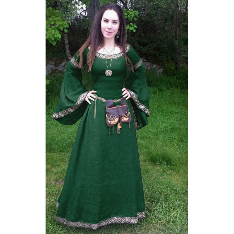 Women's Classic Medieval Long-sleeved Round Neck Dress Dresses