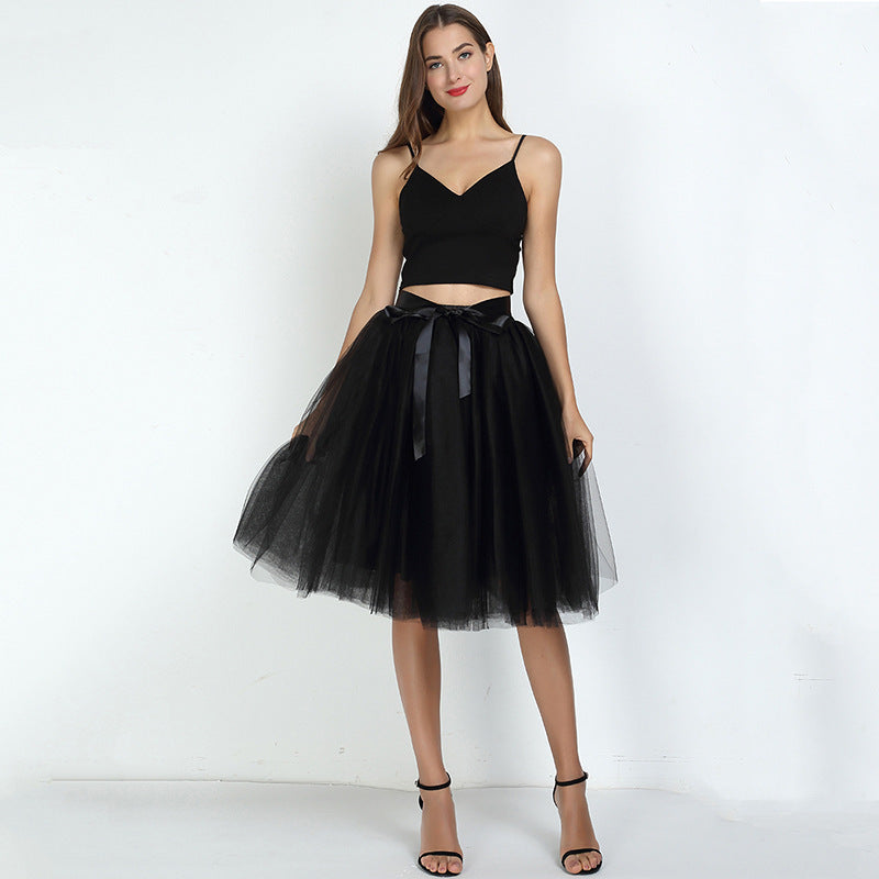 7 Layers Tulle Ballet Style Gauze Skirts