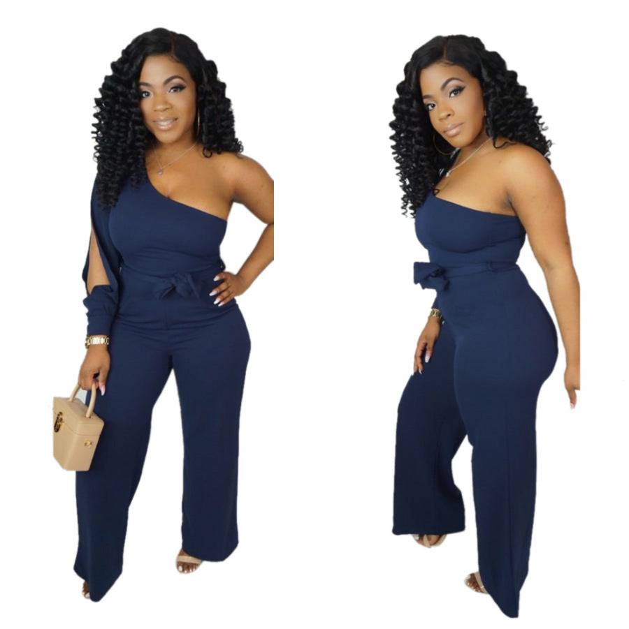 Creative Women's Durable Nightclub Single-sleeve Hollow-out Jumpsuits
