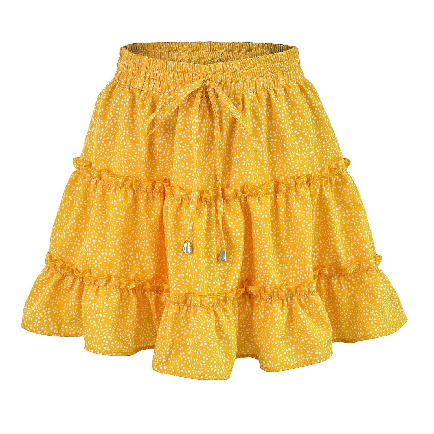 Women's Summer High Waist Ruffles Floral Printing Skirts
