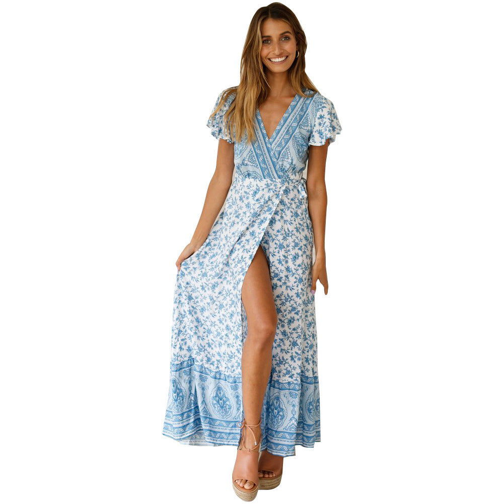 Women's Summer Casual Holiday Floral Print Sexy Dresses