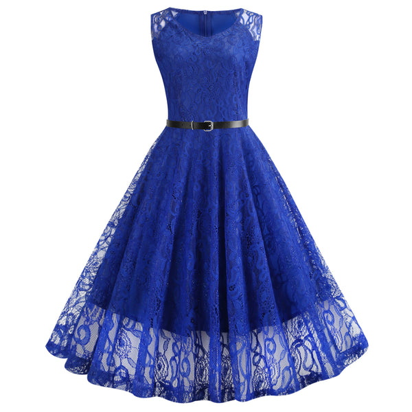 Retro Hepburn Style Waist Slimming Swing Dresses