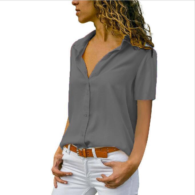 Classic Women's Solid Color Sleeve Shirt Blouses