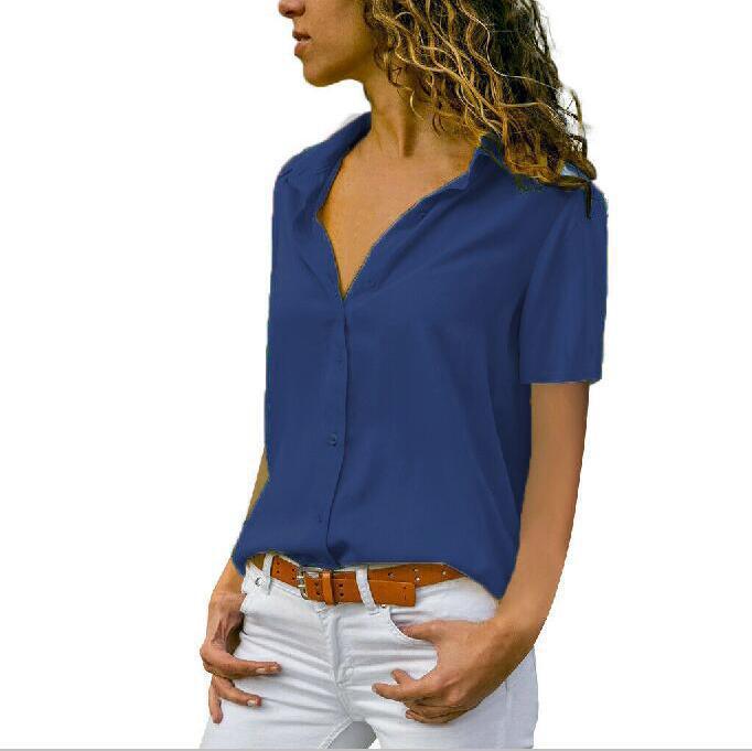 Classic Women's Solid Color Sleeve Shirt Blouses