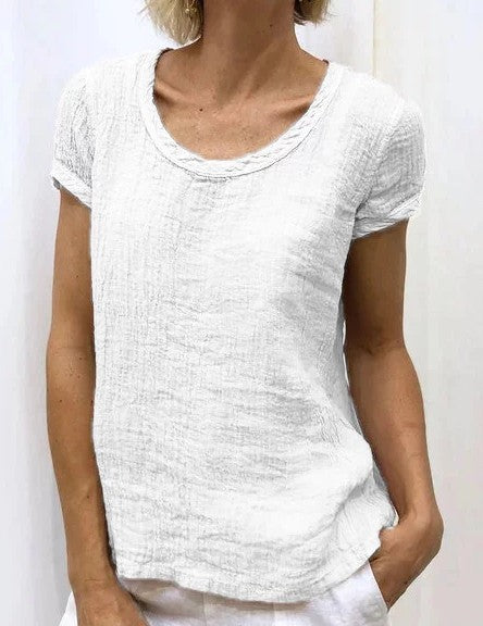 Women's Graceful Cotton Double-layer Fashion T-shirt Blouses