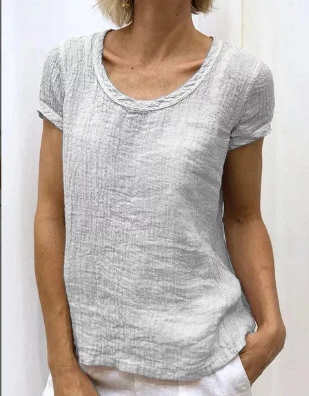 Women's Graceful Cotton Double-layer Fashion T-shirt Blouses