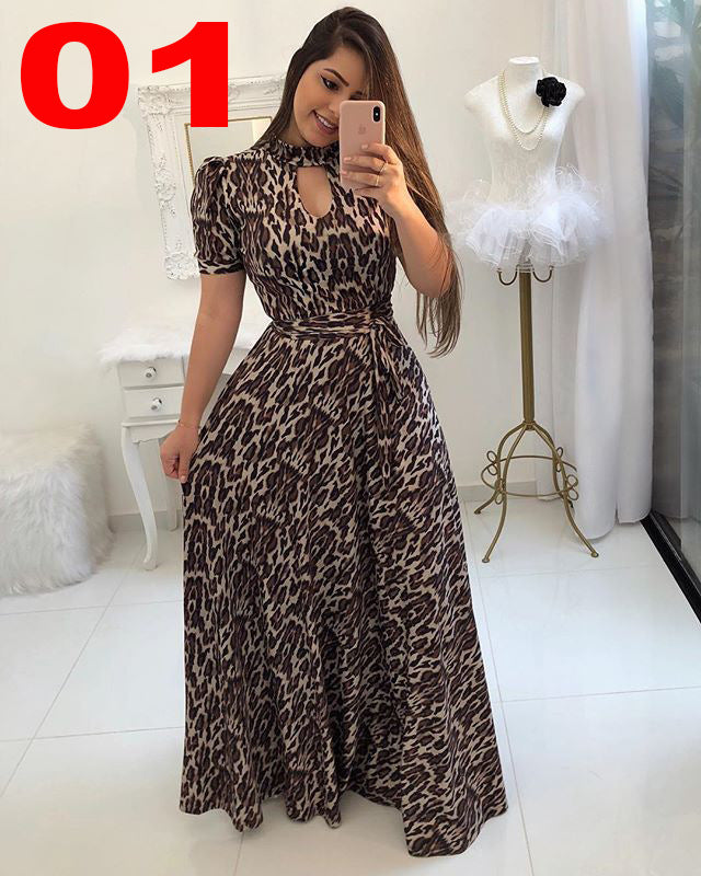 Sexy Fashion Digital Printing Large Swing Dresses