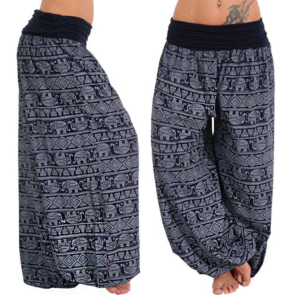 Women's Loose Printed Wide-leg Casual Slacks Pants