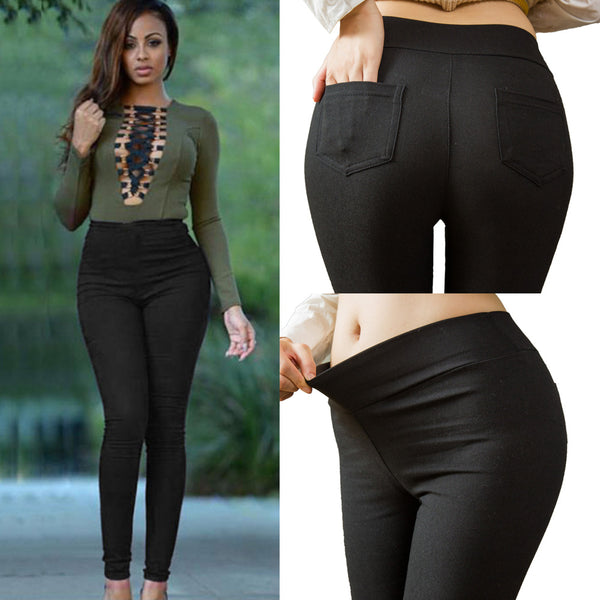 Pantalon crayon court moulant taille haute pour femmes