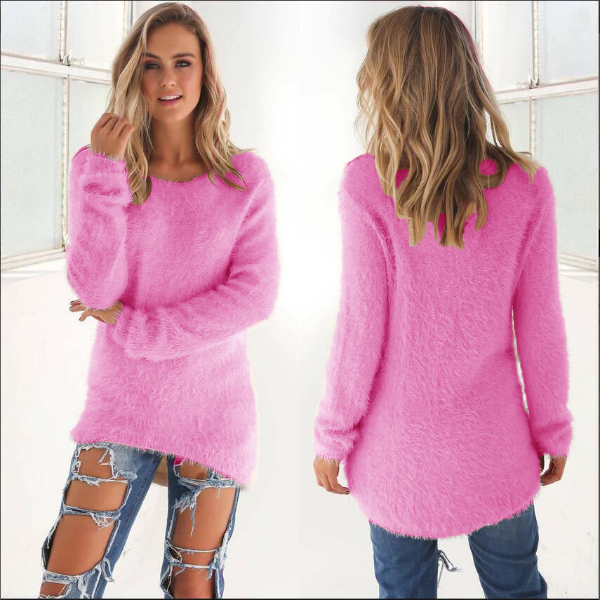 Women's Fashion Solid Color Long Sleeve Sweaters