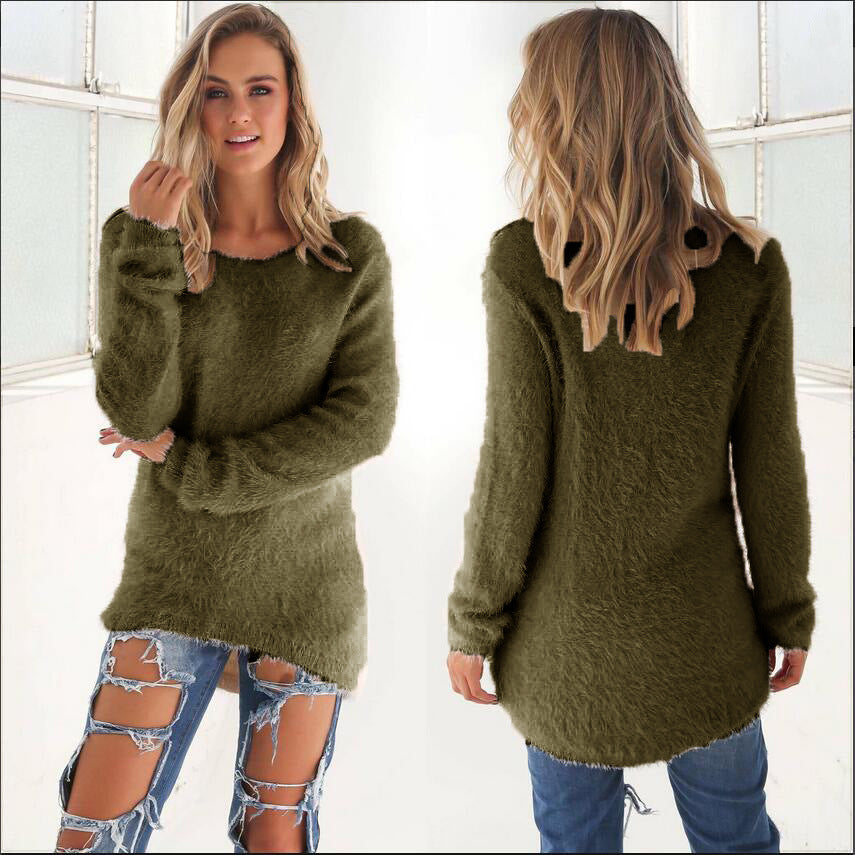 Women's Fashion Solid Color Long Sleeve Sweaters