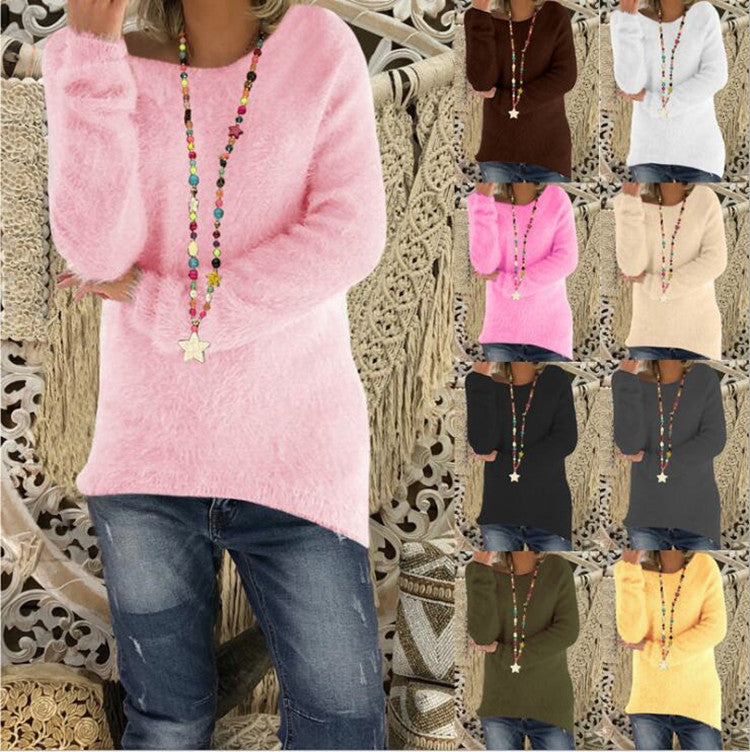 Women's Solid Color Long Sleeve Loose Sweaters
