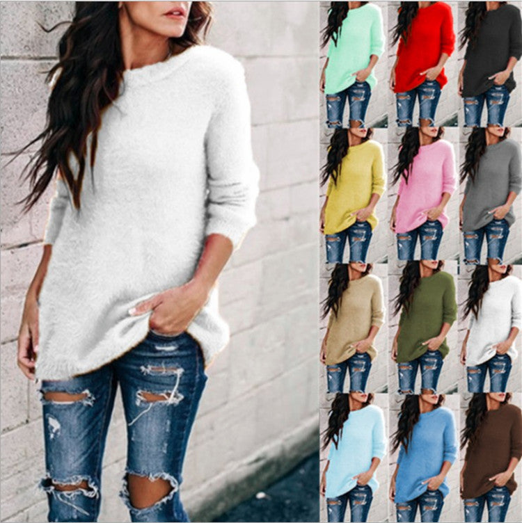 Women's Versatile Durable Autumn Splicing Pullover Sweaters