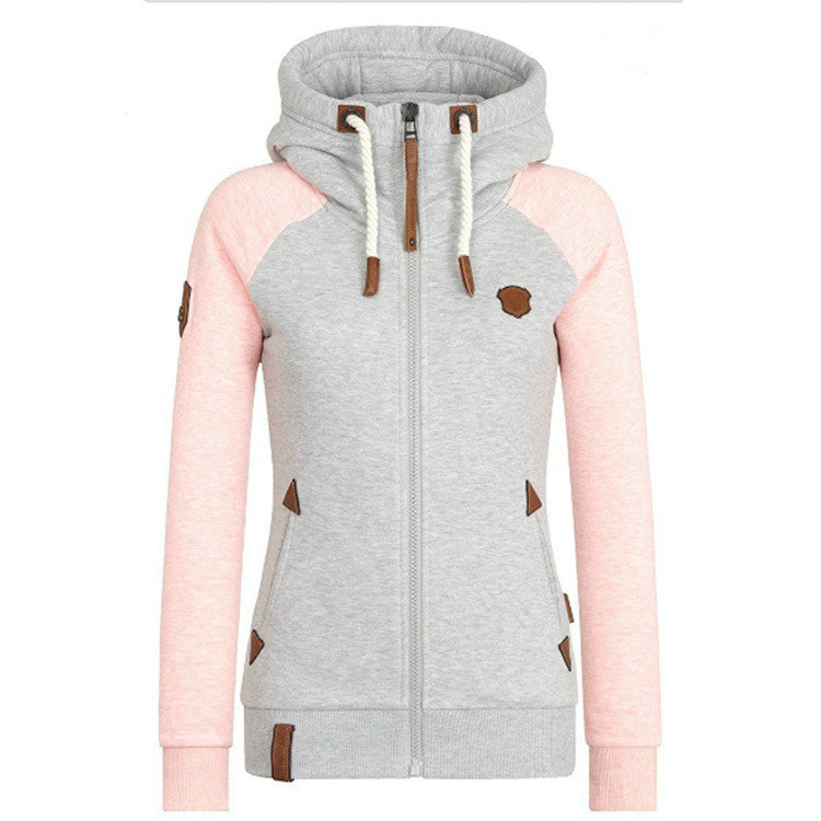 Women's Autumn Personality Leather Color Hooded Sweatshirt Sweaters