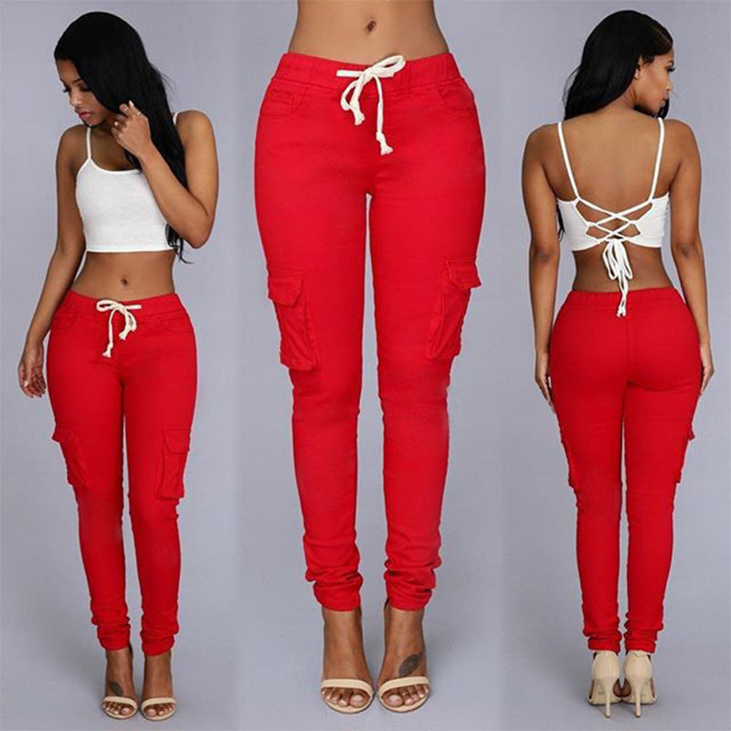 Innovative Women's Pencil Drawstring Lace Casual Pants