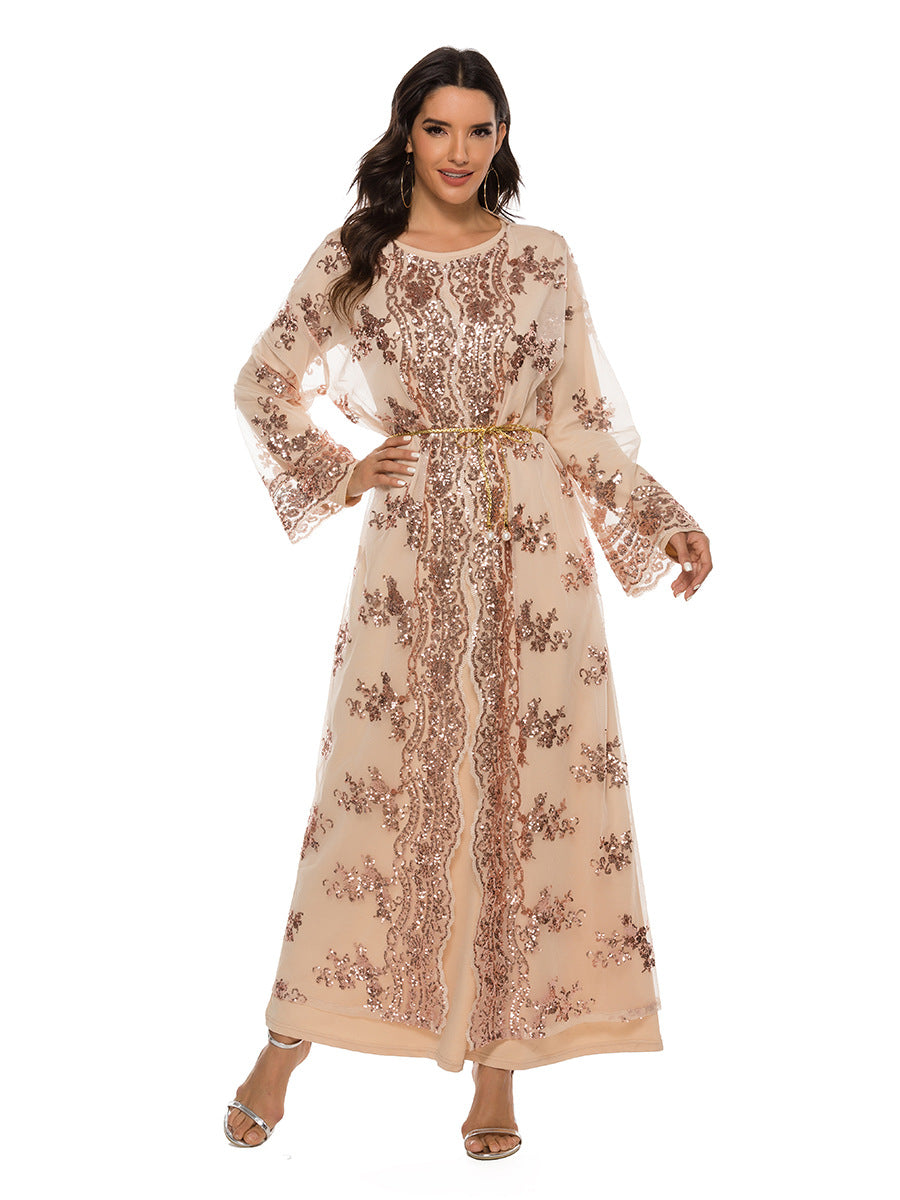 Density Sequin Embroidery Long Dress Elegant Dresses