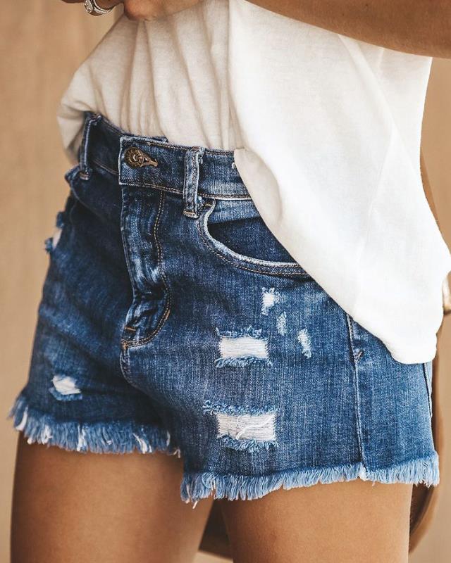 Durable Women's Summer Fashion Tassel Denim Jeans