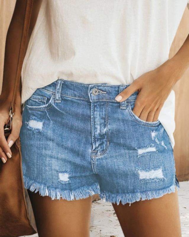 Durable Women's Summer Fashion Tassel Denim Jeans