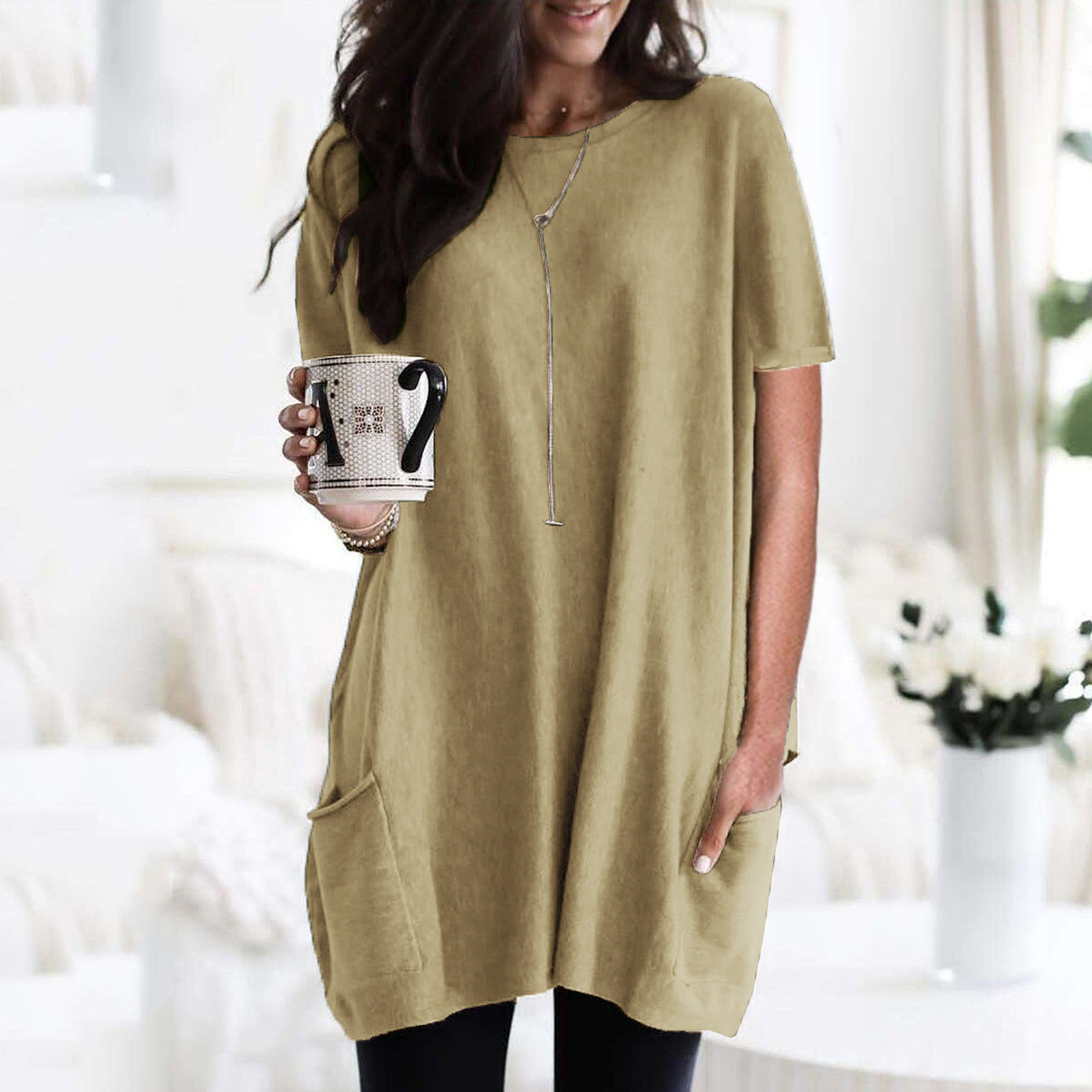 Women's Autumn Long Sleeve Casual Pocket T-shirt Blouses