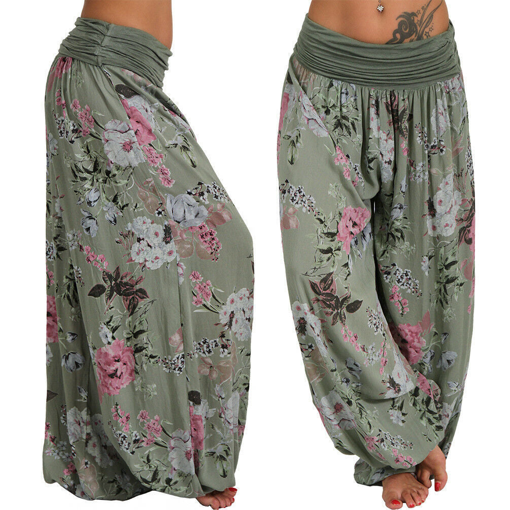 Unique Digital Printing Long Wide-leg Harlan Pants