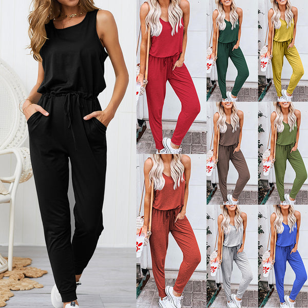 Unique Women's Fashion Comfortable Short-sleeved Lace-up Pants