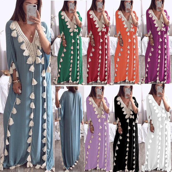 Attractive Fashion Women's Robe V-neck Dress Blouses