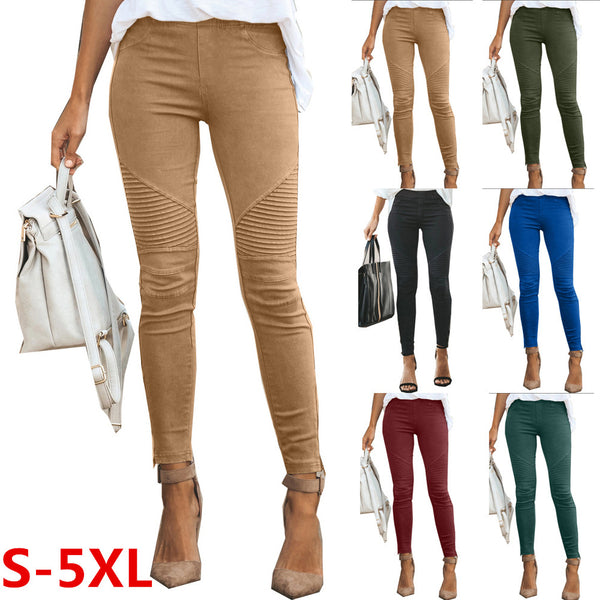 Femme Lady Fashion Casual Slim Pantalon serré