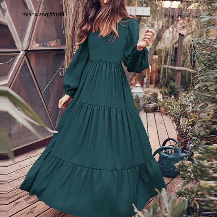 Women's High-end Autumn Street Elegant Big Hem Dresses