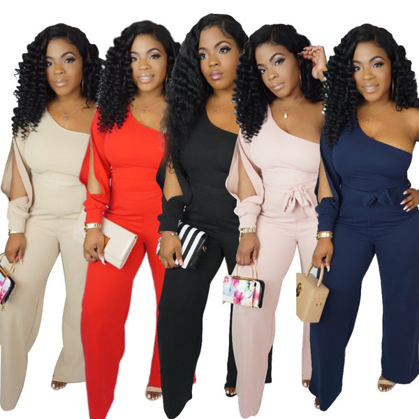 Creative Women's Durable Nightclub Single-sleeve Hollow-out Jumpsuits