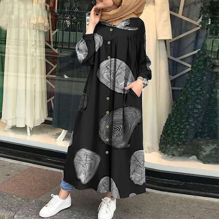 Women's Autumn Artistic Retro Ethnic Long Sleeve Collar Coats