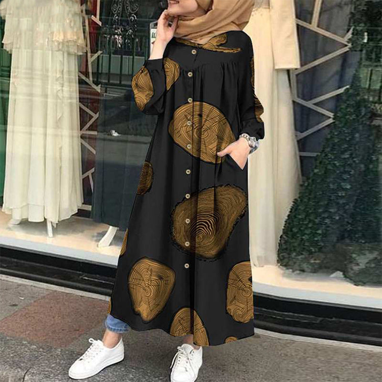 Women's Autumn Artistic Retro Ethnic Long Sleeve Collar Coats