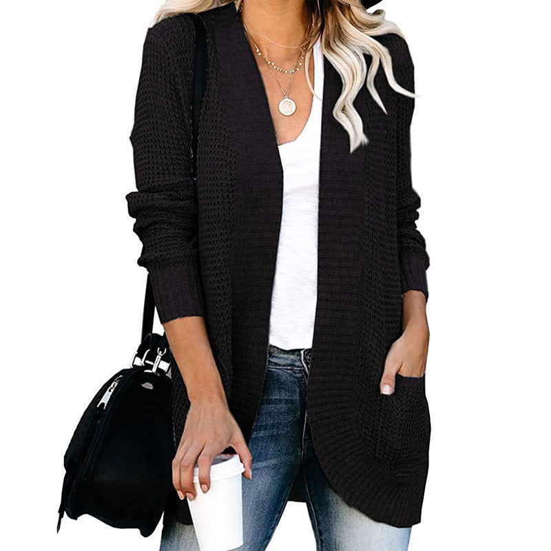 Attractive Women's Popular Curved Large Pocket Sweaters