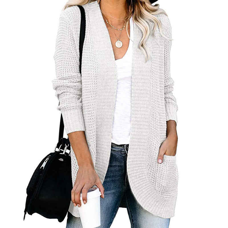 Attractive Women's Popular Curved Large Pocket Sweaters