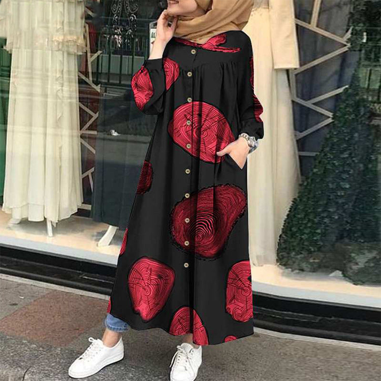 Women's Autumn Artistic Retro Ethnic Long Sleeve Collar Coats