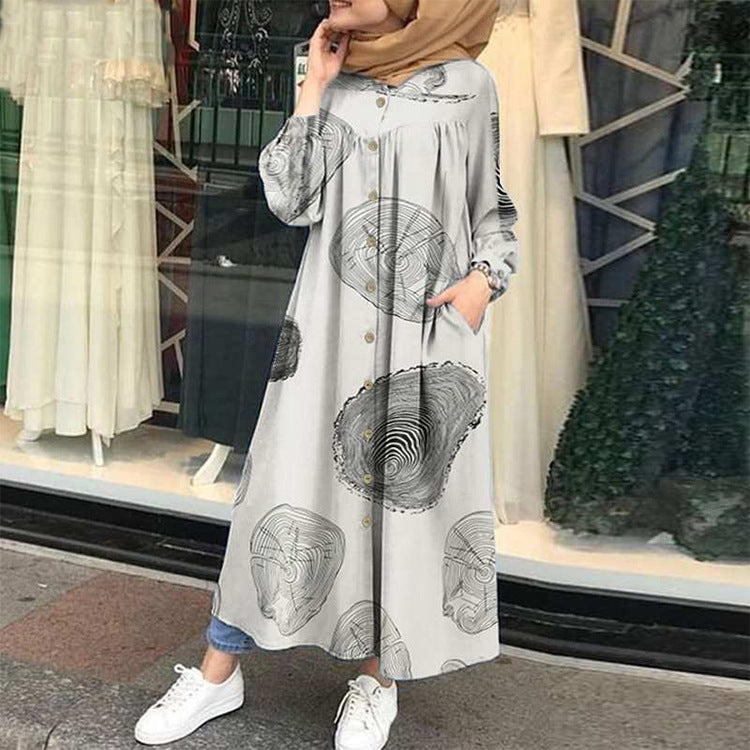 Women's Autumn Artistic Retro Ethnic Long Sleeve Collar Coats