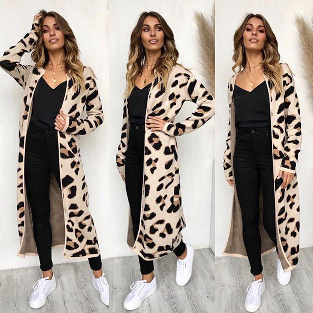 Women's Autumn Leopard Print Long For Sweaters