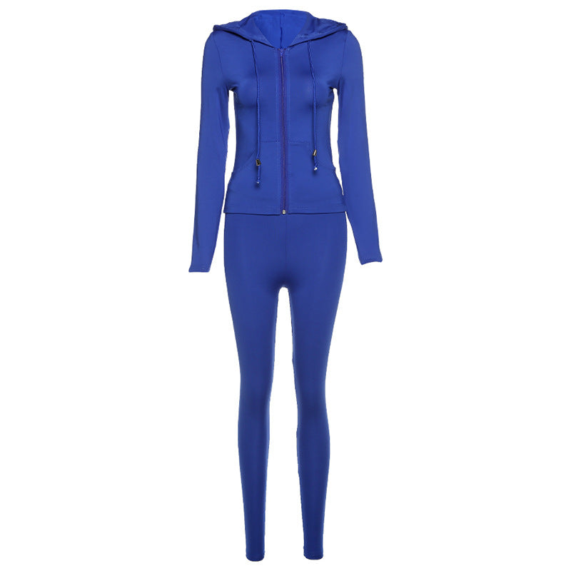 Women's Autumn Hooded Slim Fit Sports And Suits