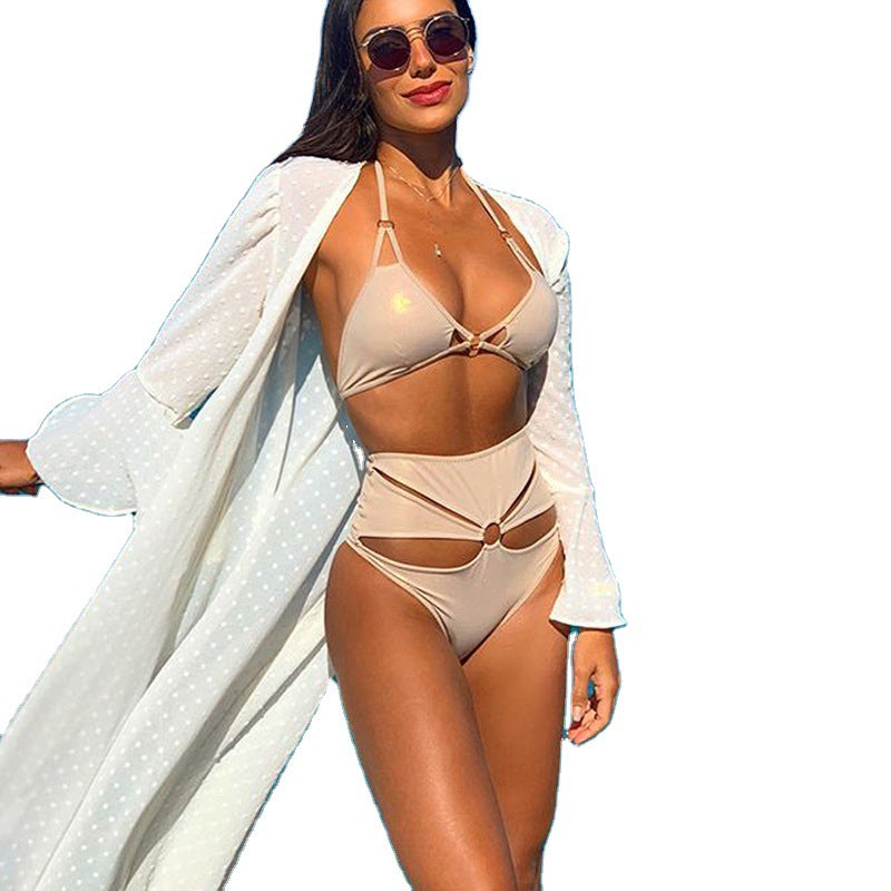 Women's Beach Mid-length Shawl Wave Dress Plus Size