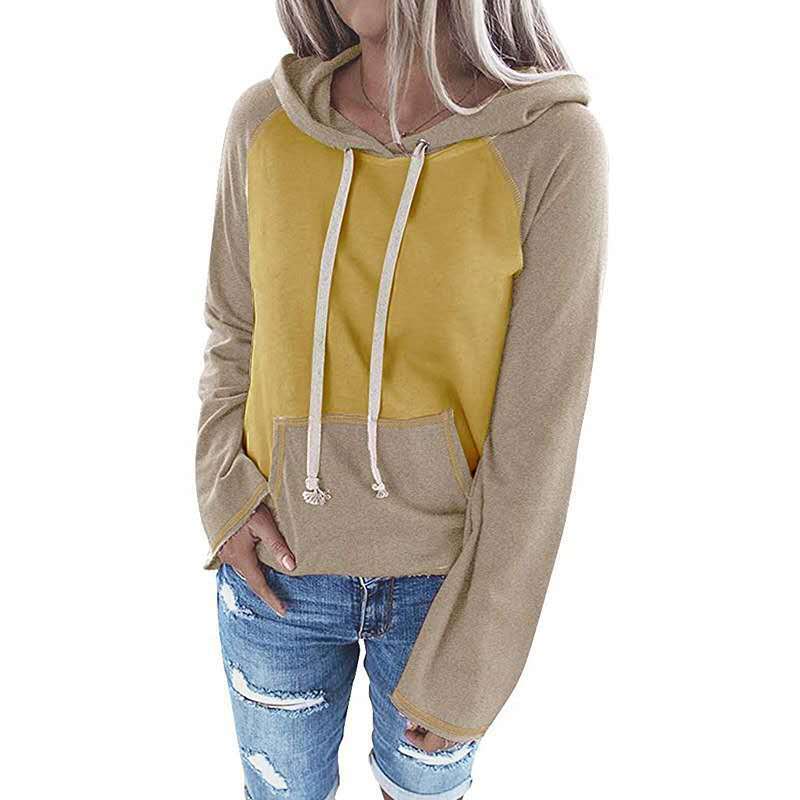 Women's Autumn Hooded Long Sleeve Color Casual Sweaters