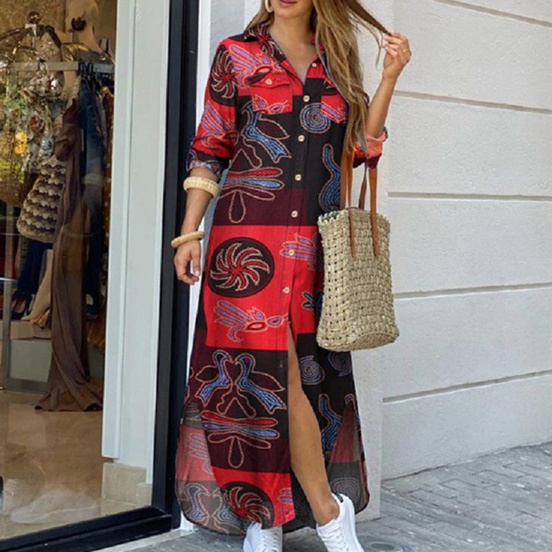 Autumn Fashion Long Sleeve Shirt Dress Dresses