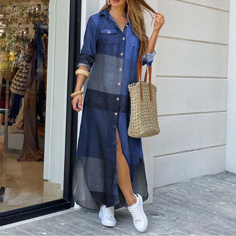 Autumn Fashion Long Sleeve Shirt Dress Dresses