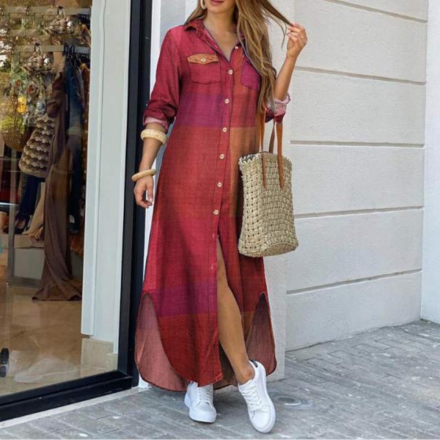 Autumn Fashion Long Sleeve Shirt Dress Dresses