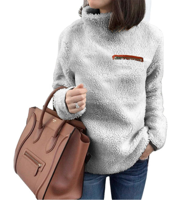 Stylish Women's Autumn Fashion Zipper Turtleneck Sweaters