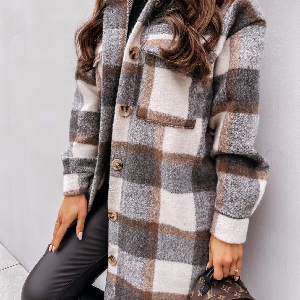 Casual Fashion Long Sleeve Plaid Printed Blouses