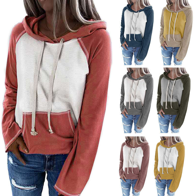 Women's Autumn Hooded Long Sleeve Color Casual Sweaters