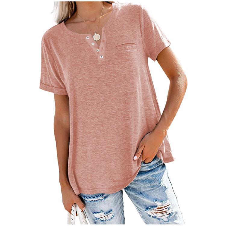 Women's Durable Stylish V-neck Solid Color Blouses