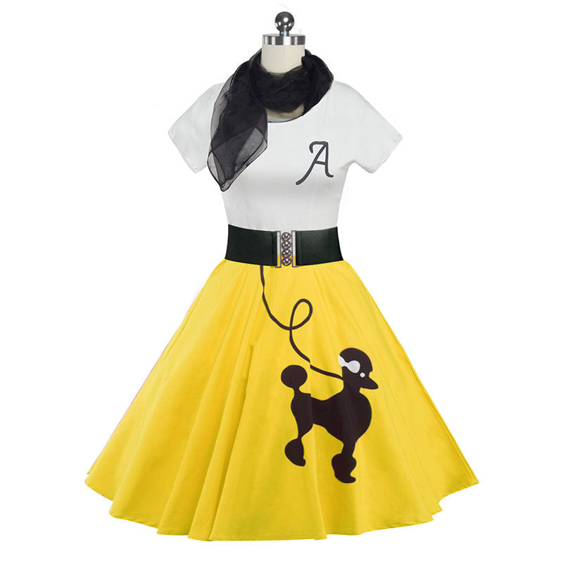 Women's Summer Printed Midi Retro Dress Skirts